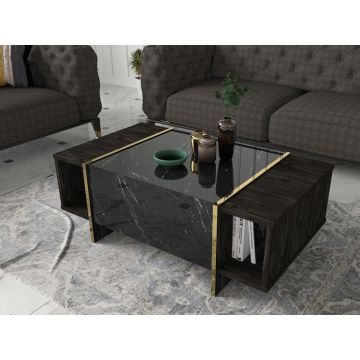 Masuta de cafea Veyron, Negru, 104x38x60 cm - Negru