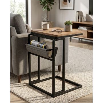 Masuta, Hanah Home, Brut, 40x64x45 cm, PAL, Pin Atlantic / Negru