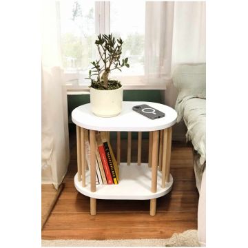 Masuta, Hanah Home, Pk-2109, 45x43x30 cm, PAL, Alb / Natural