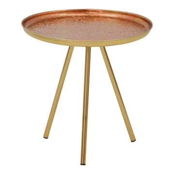 Masuta laterala Jacksie metal bronz, aur, 46x46x48 cm - Auriu