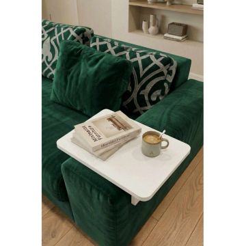 Masuta pentru cotiera canapea, Hanah Home, Ck33C, 40x10x30 cm, PAL, Alb