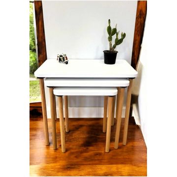 Masute (3 Pieces), Hanah Home, Peka0015-S, PAL, Alb