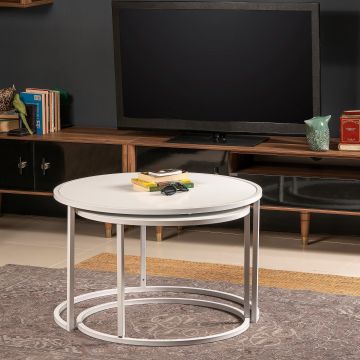 Mobilier Tambur, Alb - Oak Black, 66x66x43 cm - Alb