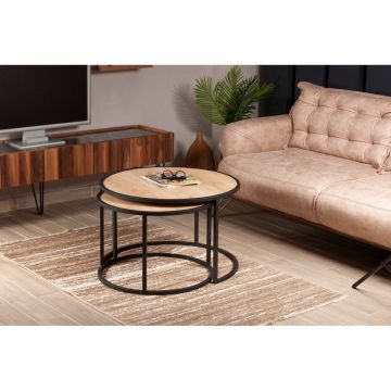 Mobilier Tambur, Alb - Oak Black, 66x66x43 cm - OaknBlack