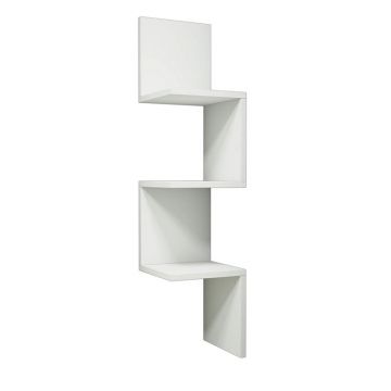 Raft de colt Insta, Alb - Nuc, 25x25x105 cm - Alb