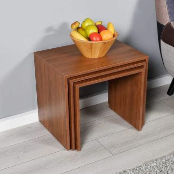 Set 3 Masute Cafea Zigon SHP-103-PP-1 Home Collection®, 55x47x40 cm - Maro
