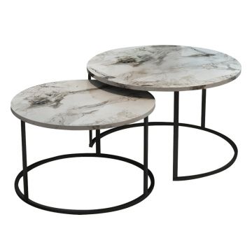 Set de 2 masute de cafea Solme, 60x60x40 cm - Alb
