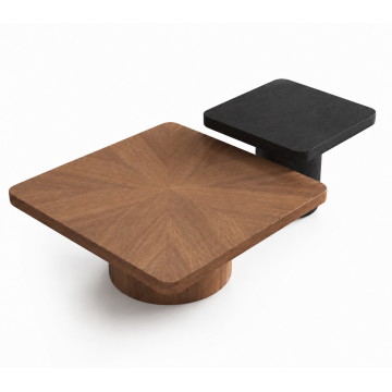 Set măsuțe de cafea Brown&Black diametru 90 cm si 60 cm