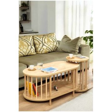 Set masute de cafea, Hanah Home, Peka111-125, PAL, Maro