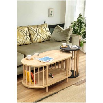 Set masute de cafea, Hanah Home, Peka111-125, PAL, Stejar safir / Antracit
