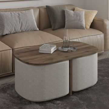 Set masute de cafea, Hanah Home, Twin, PAL, Nuc antic