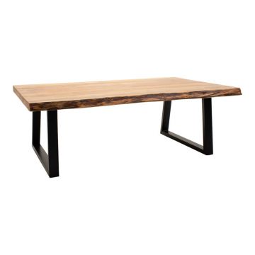 Masa de cafea Miles Boho, Lemn de salcam, Grosime 3 cm, Natural, 115x60x45 cm - Natur