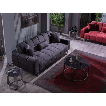 Masa de Sufragarie Lux cu Sticla, 3 buc, Metal Crom, 60 x 45 x 60 cm - Multicolor