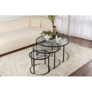 Măsuță de cafea Aurum - 80, 60, 42, Diverse culori, 42x42x35 cm - Negru - Gri