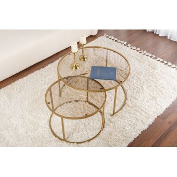 Măsuță de cafea Aurum - 80, 60, Diverse culori, 60x60x39 cm - Auriu - Bronz
