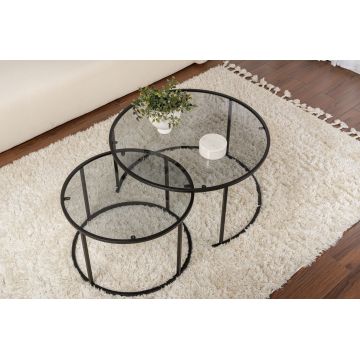 Măsuță de cafea Aurum - 80, 60, Diverse culori, 60x60x39 cm - Negru - Gri