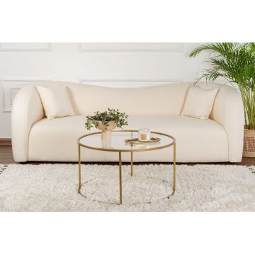 Măsuță de cafea Aurum - 80, Diverse culori, 80x80x43 cm - Auriu - Transparent