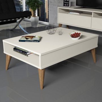 Măsuță de cafea Best, Diverse culori, 90x60x35 cm - Crem