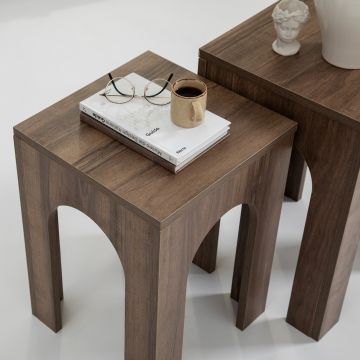 Măsuță de cafea Collesium Set, Nuc - Nuc
