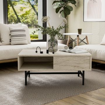 Măsuță de cafea Diamond 4230, Traverten, 90x54x39 cm - Bej
