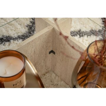 Măsuță de cafea Flavio, Diverse culori, 105x65x30 cm - Travertin