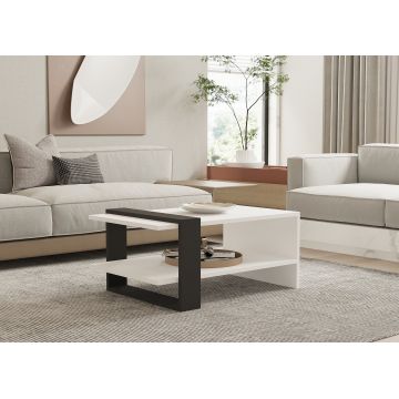 Măsuță de cafea Funda, Antracit - Alb, 80x55x35 cm - Antracit - Alb