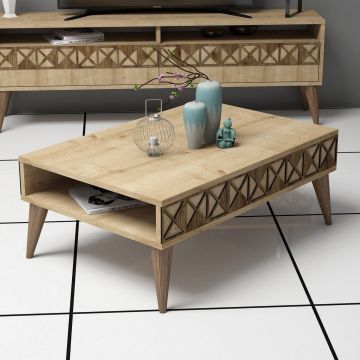 Măsuță de cafea Line, Diverse culori, 90x60x35 cm - Stejar