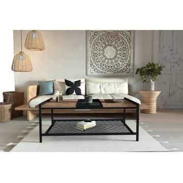 Măsuță de cafea Mata, Diverse culori, Diverse dimensiuni - Pin atlantic - Negru / 120x54x45 cm