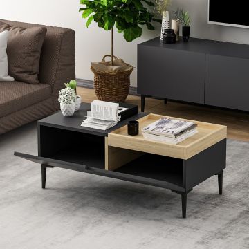 Măsuță de cafea Mia, Diverse culori, 92x45x39 cm - Antracit