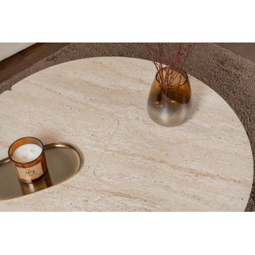 Măsuță de cafea Moira, Diverse culori - Travertin