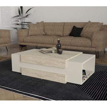 Măsuță de cafea Nora, Travertin - Sandstone, 110x57x31 cm - Bej