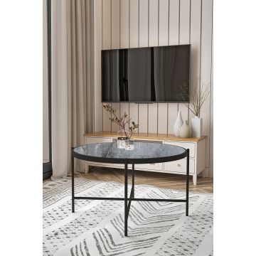 Măsuță de cafea Rotto, Diverse culori, 75x75x45 cm - Marble - Antracit