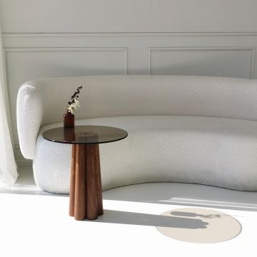 Măsuță de cafea Thales, Diverse culori, 50x50x50 cm - Bronz - Nuc