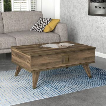 Masuta de cafea Byn, Nuc, 90x40x60 cm - Nuc