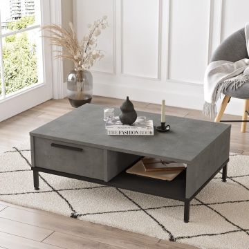 Masuta de cafea Davn, Argint, 90x32x60 cm - Multicolor