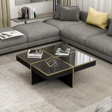 Masuta de Cafea Diamond, Negru, 90x35x90 cm - Negru
