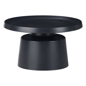Masuta de cafea Ginoze, Metal, D70x40 cm - Negru