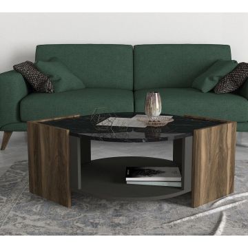 Masuta de cafea Marbel, Nuc, 75 x 40 x 75 cm - Nuc