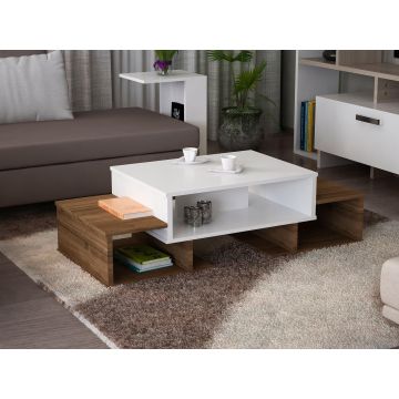 Masuta de cafea Mnlight, Alb, 103x39x60 cm - Alb