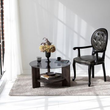Masuta de cafea Mondo - Dark Grey, Gri, 75x40x75 cm - Gri