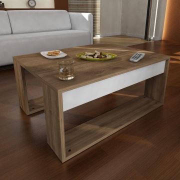 Masuta de cafea Oimist, Alb, 80x35x60 cm - Alb