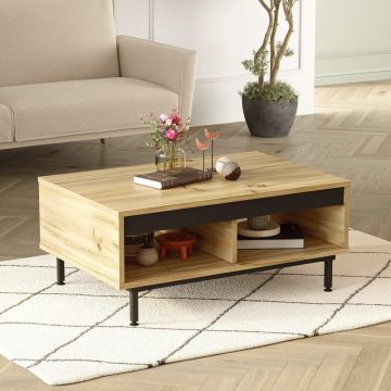 Masuta de cafea Scandivav Stockholm , Stejar - Gri , 90 x 38 x 60 cm - Stejar