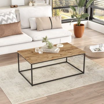 Masuta de cafea Sufragerie Lux, Alb - Negru - Aur -  Crem, 100 x 40 x 60 cm - Crem