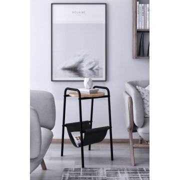 Masuta Lateral Gazy Side Table, Negru, 34 x 60 x 40 cm - Multicolor