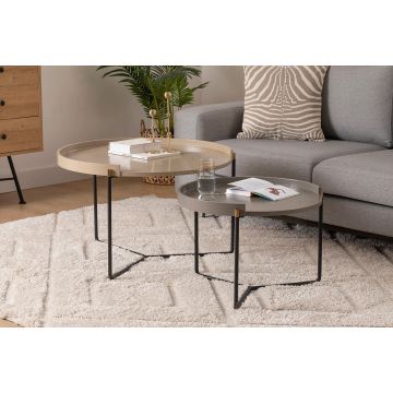 Set 2 măsuțe de cafea Mandy, Diverse culori, 60x80x51 cm - Bej