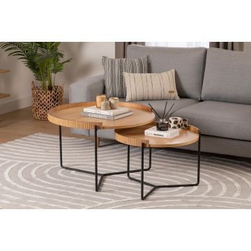 Set 2 măsuțe de cafea Mandy, Diverse culori, 60x80x51 cm - Natur