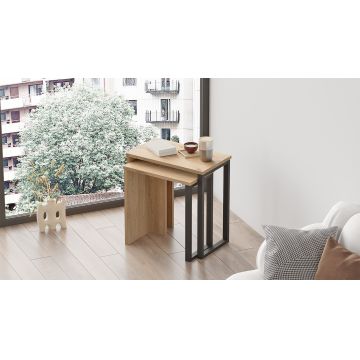 Set 2 măsuțe de cafea On7-S, Nuc, 51x30x53 cm - Nuc