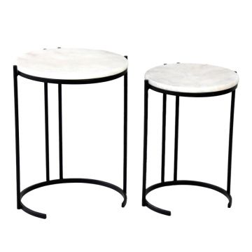 Set 2 masute laterale Luxere, Negru, 40x40x54 cm - Negru