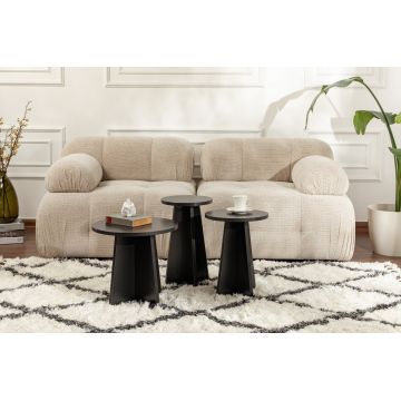 Set 3 măsuțe de cafea Lume, Diverse culori, 28x28x48 cm - Wood black