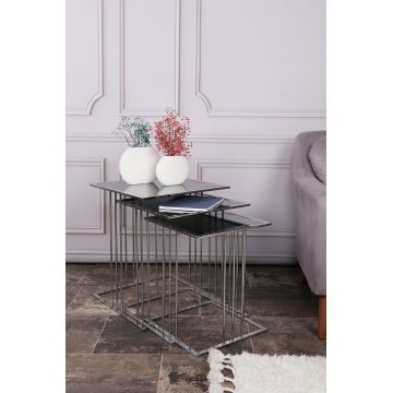 Set Masuta de Cafea Kup Nesting Table, Aur, 37x46x37 cm - arsiv2